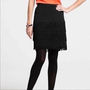 Ann Taylor Black Fringe skirt